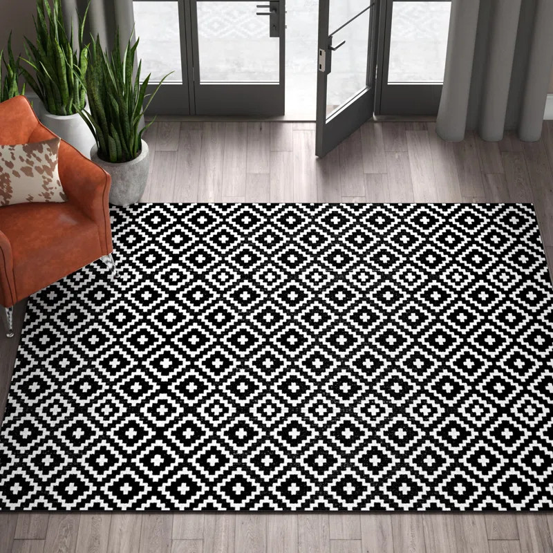 Boucher Geometric Black/White Area Rug | Wayfair North America