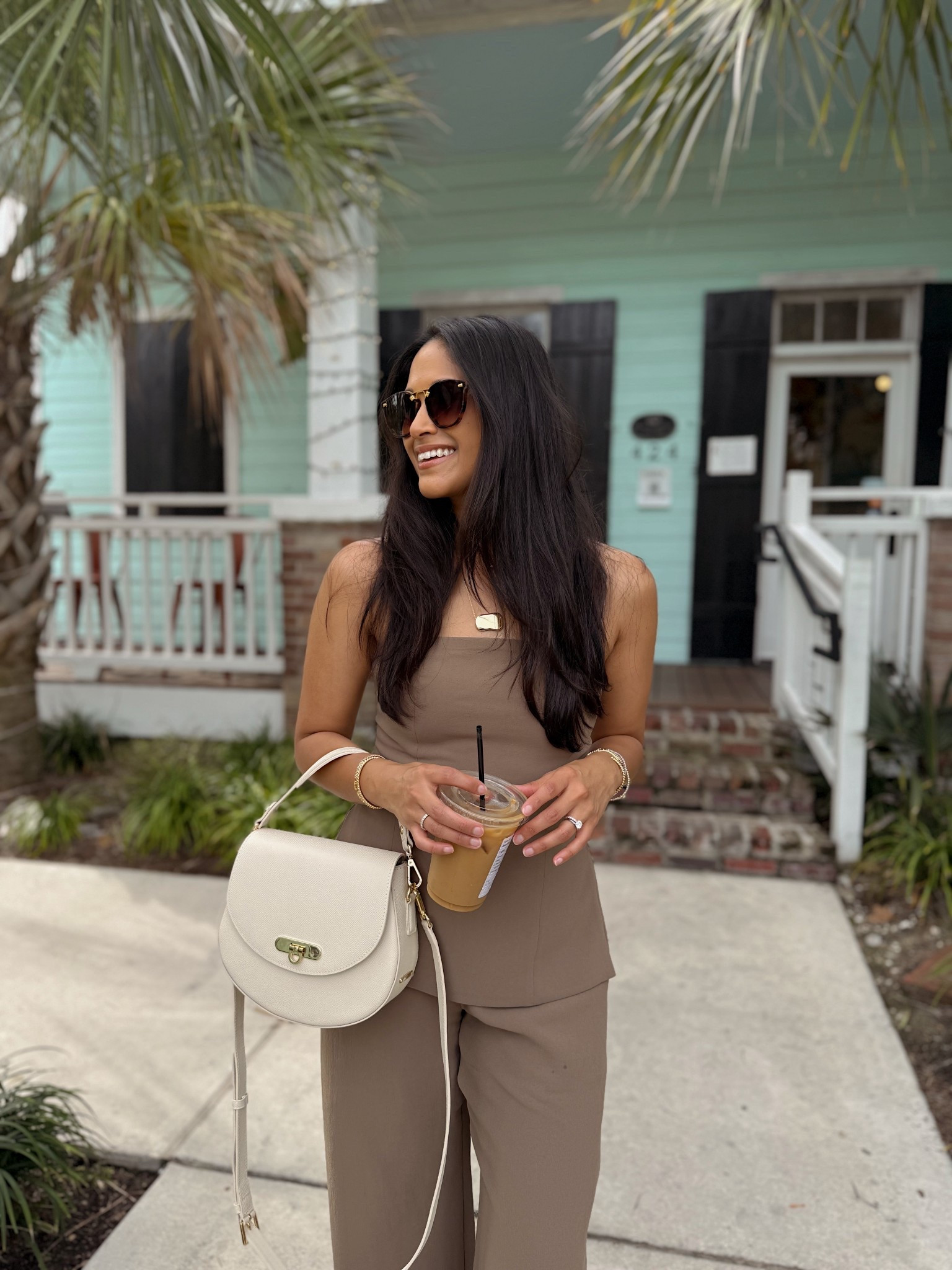 Take 20% OFF my new Sophia bag in ivory with code: HAUTE20

Obsessed with this crepette set from @aritzia because it’s so chic and doesn’t wrinkle! I’m wearing a size 4 in both the top and the effortless pants. This is folio brown color. #aritizia
#pantsset 


#LTKPetite #LTKootd