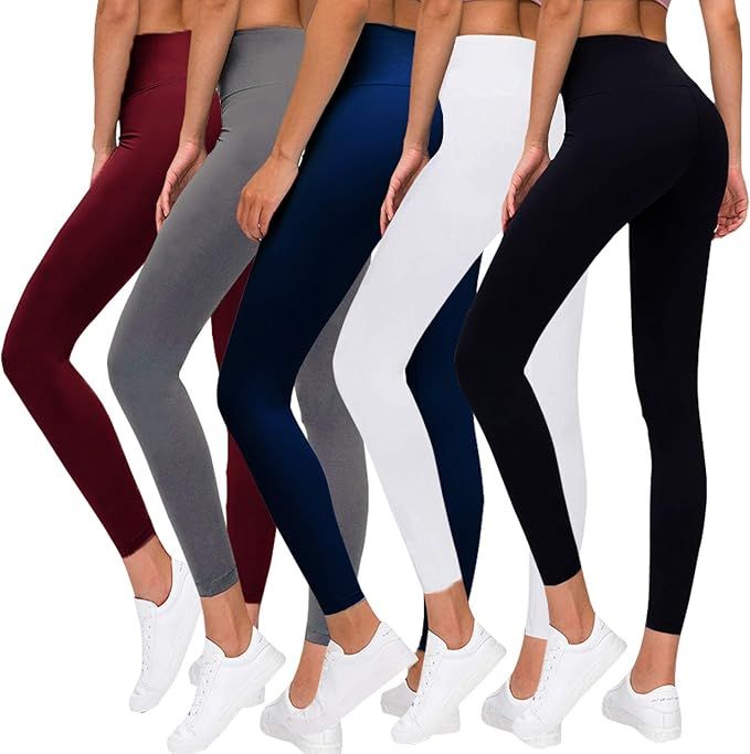 Premium Women's Leggings Soft High Waist Slimming Leggings Tummy Control Workout Yoga Pants | Amazon (US)