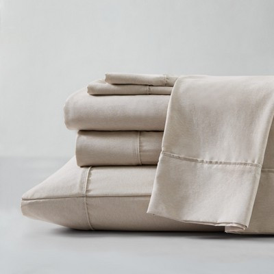 Kenneth Cole Solid Cationic Brushed  Beige Queen Sheet Set | Target