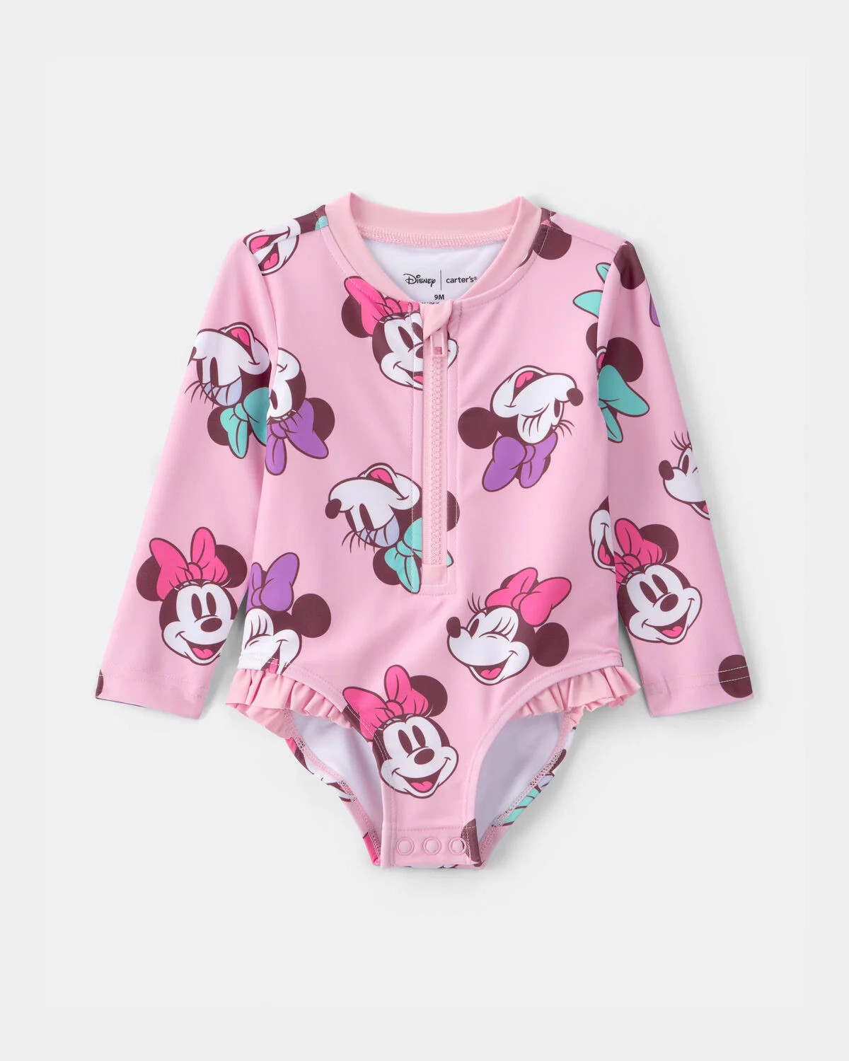 Baby Girl Disney© Minnie Mouse 1-Piece Swimsuit Rashguard - Pink | Carter's | Carter's Inc