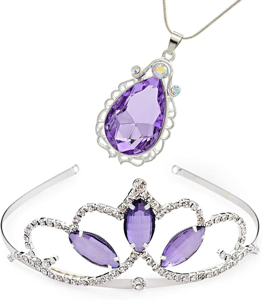 Vinjewelry Princess Crown Princess Waterdrop Pendant Necklace for Girls Birthday Christmas Gift | Amazon (US)
