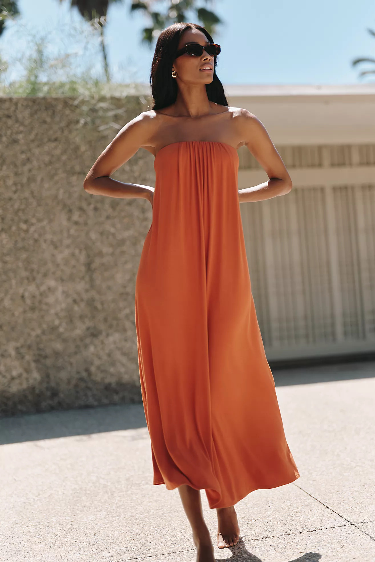 Celandine Strapless Midi Dress | Anthropologie (US)