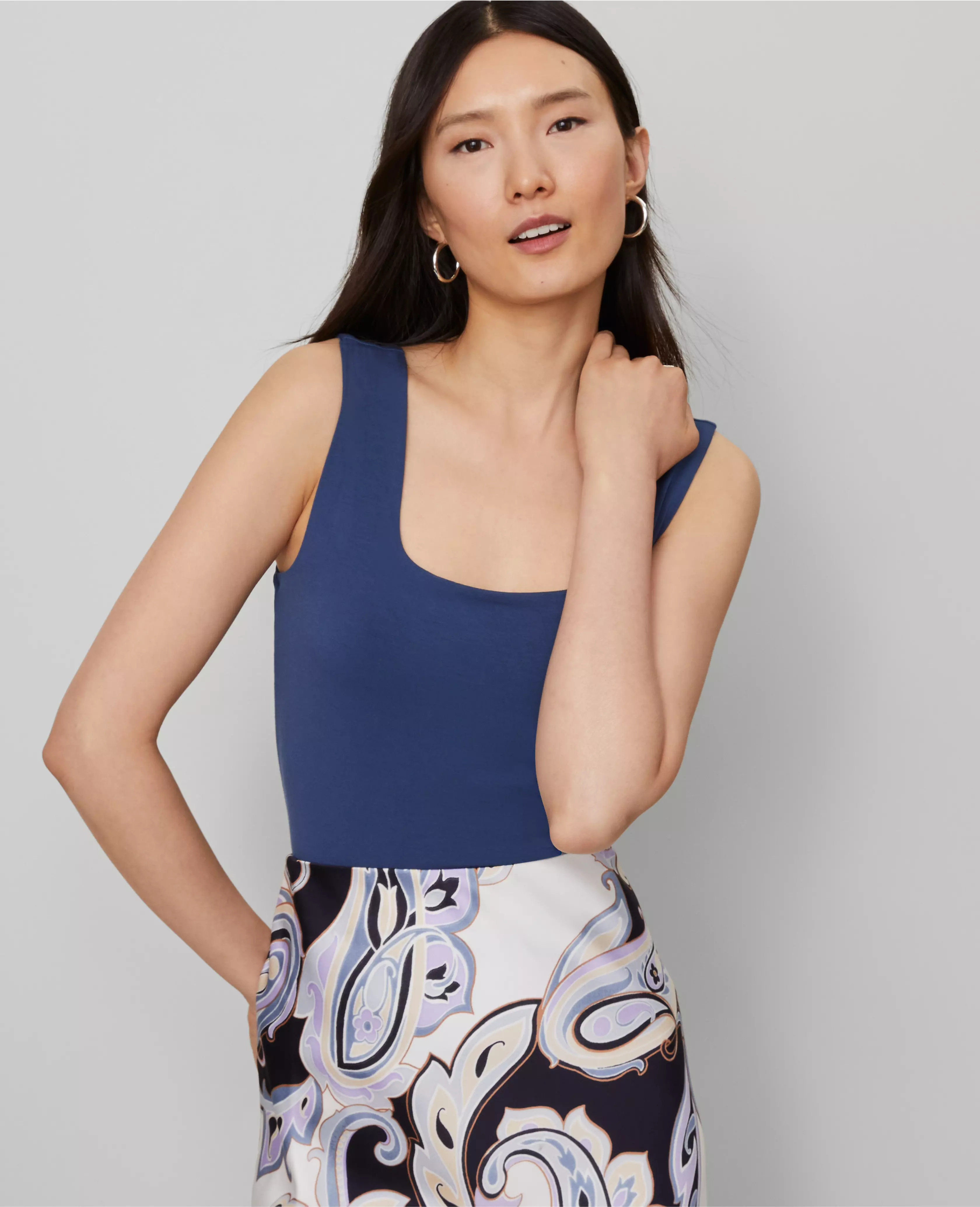 Petite Square Neck Tank Top | Ann Taylor