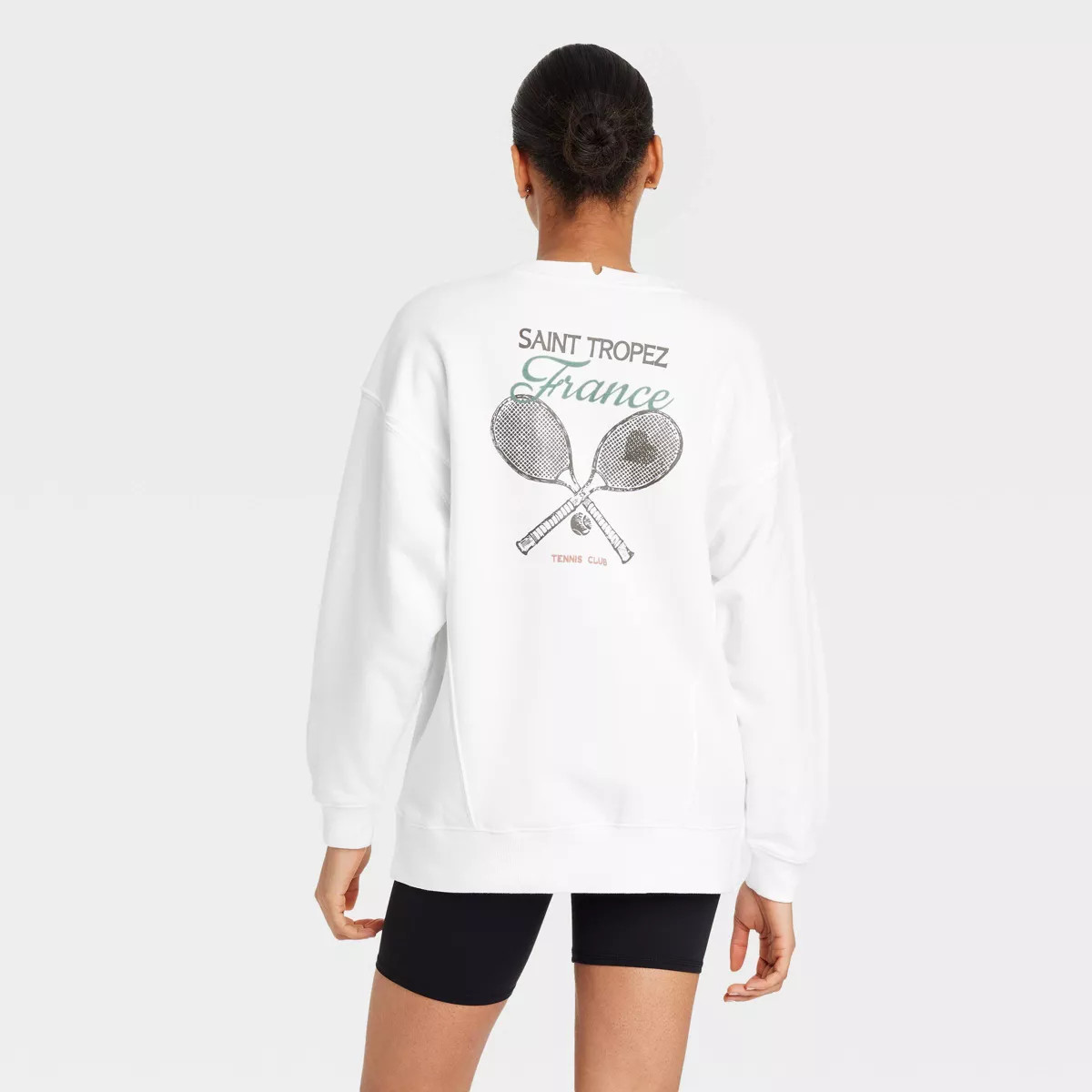 Women's Graphic French Terry Oversized Crewneck Sweatshirt - JoyLab™ | Target
