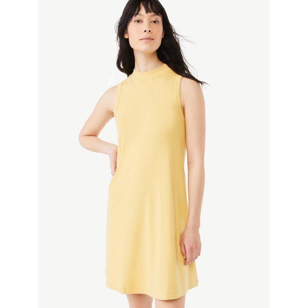 Free Assembly Women's Sleeveless Mock Neck Swing Dress | Walmart (US)