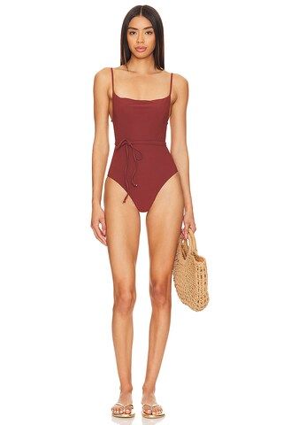 Anemos The K M Tie One Piece in Umber from Revolve.com | Revolve Clothing (Global)