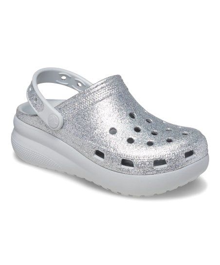 Crocs Silvertone Shimmer Glitter Cutie Crush Clog - Girls | Zulily