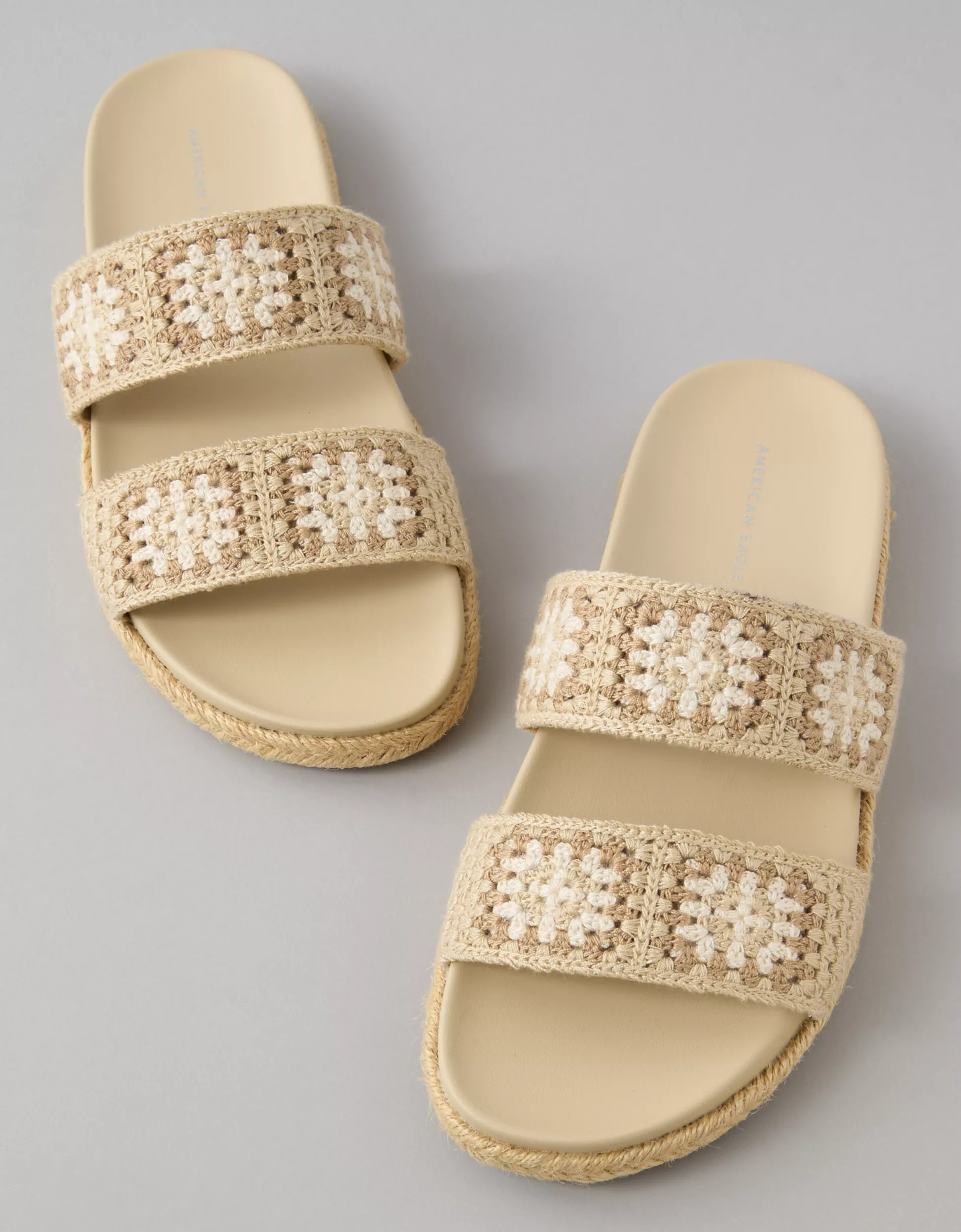 AE Crochet-Straps Slide Sandal | American Eagle Outfitters (US & CA)
