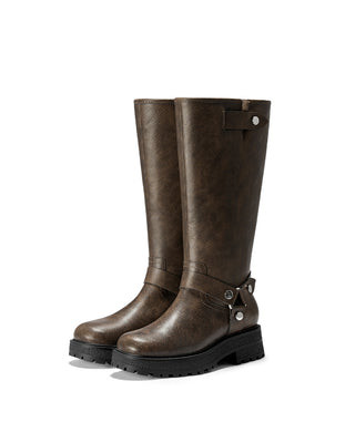Rivet | Triple-Buckle Moto Boots | Fitory Footwear US