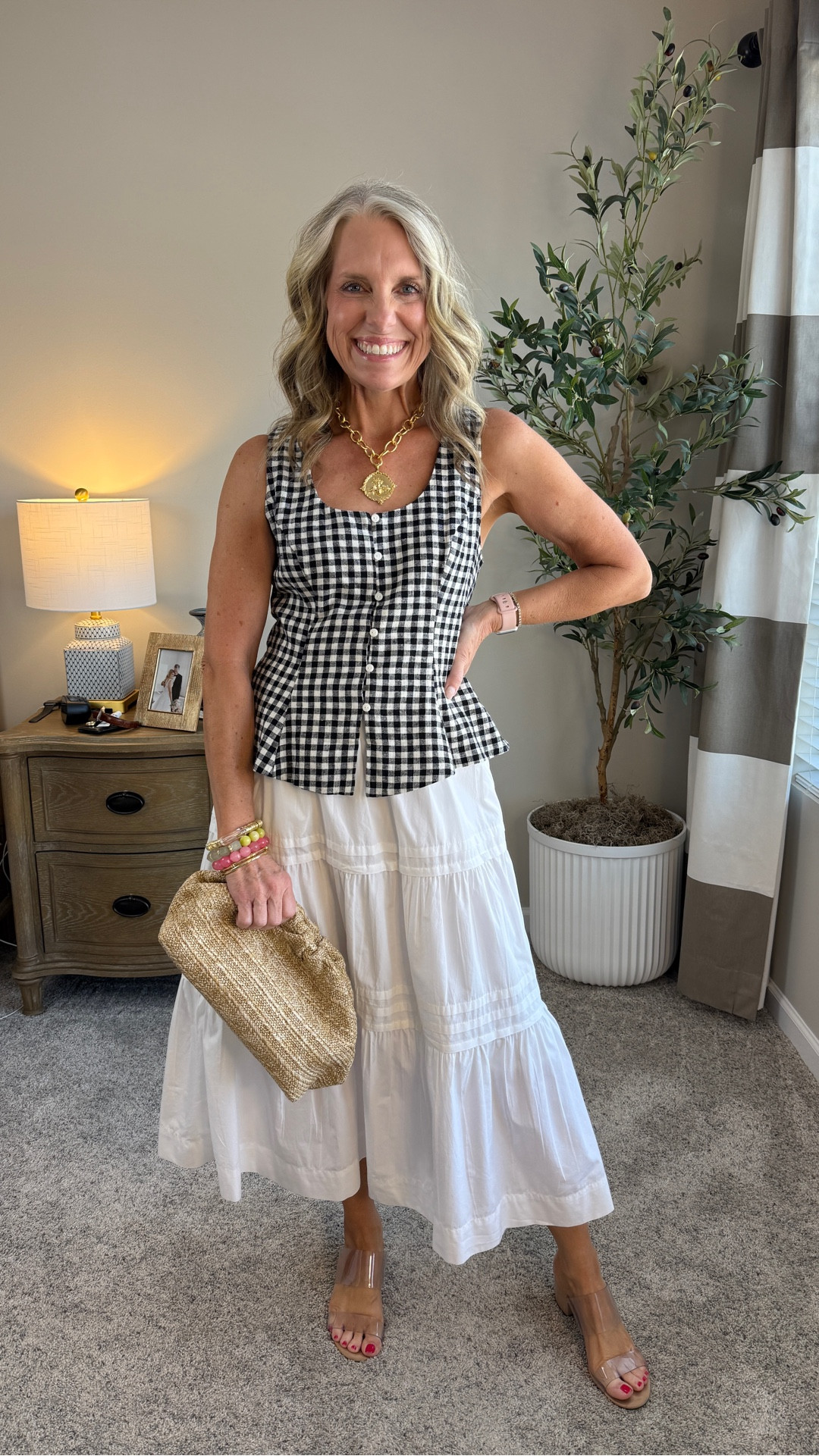 Summer showers, nights out, winery visits…this skirt does it all from Quince and the vest from Old Navy has matching pants. 

#LTKdayinmylife #LTKOver40 #LTKgrwm