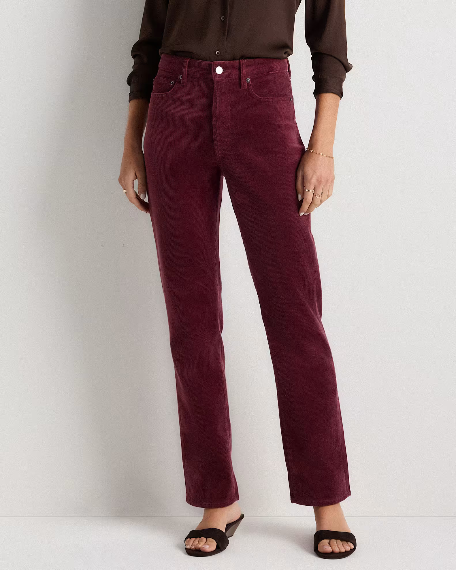 Organic Stretch Corduroy Straight Leg Pants in Barolo Burgundy | Quince