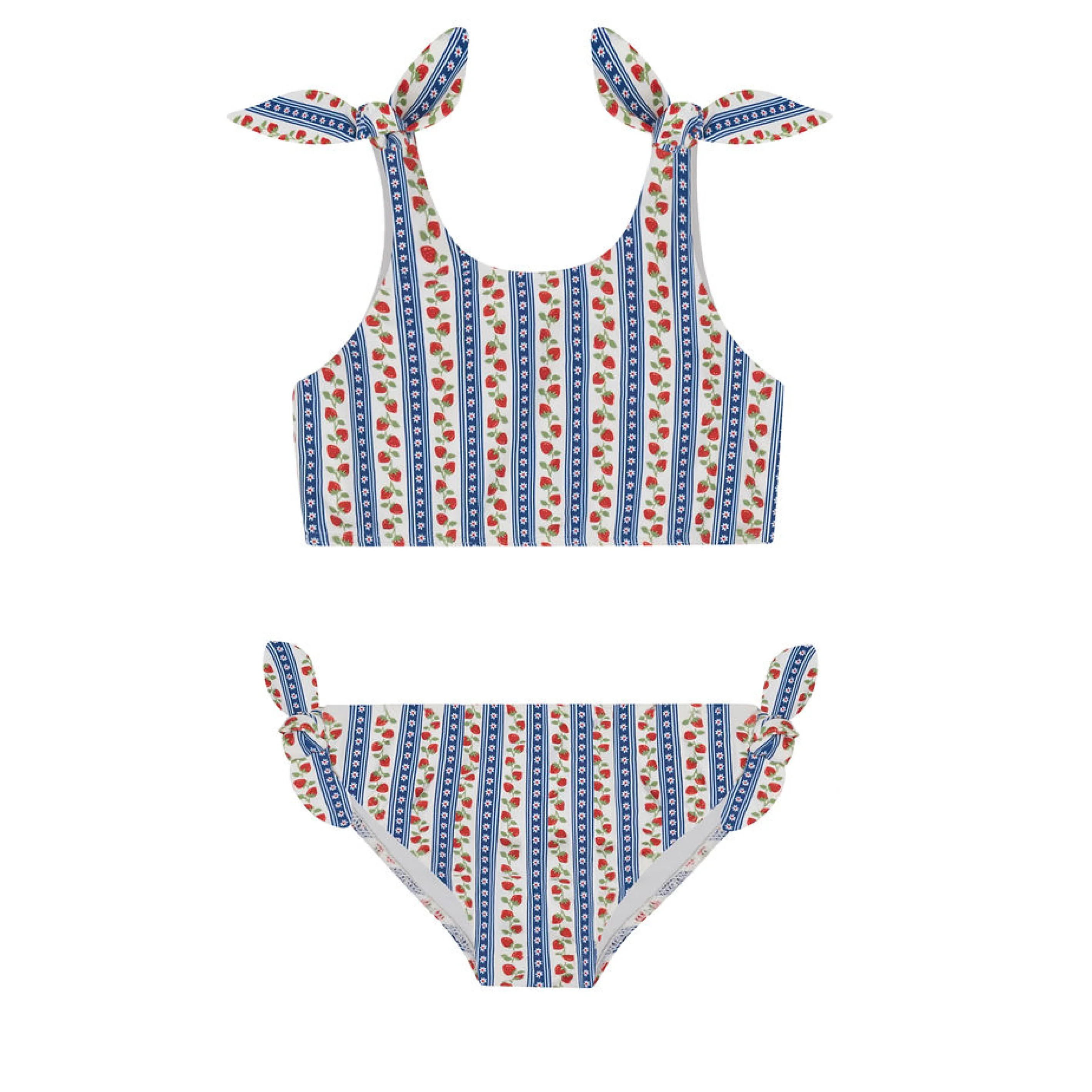 girls strawberry patch tie knot bikini | Minnow