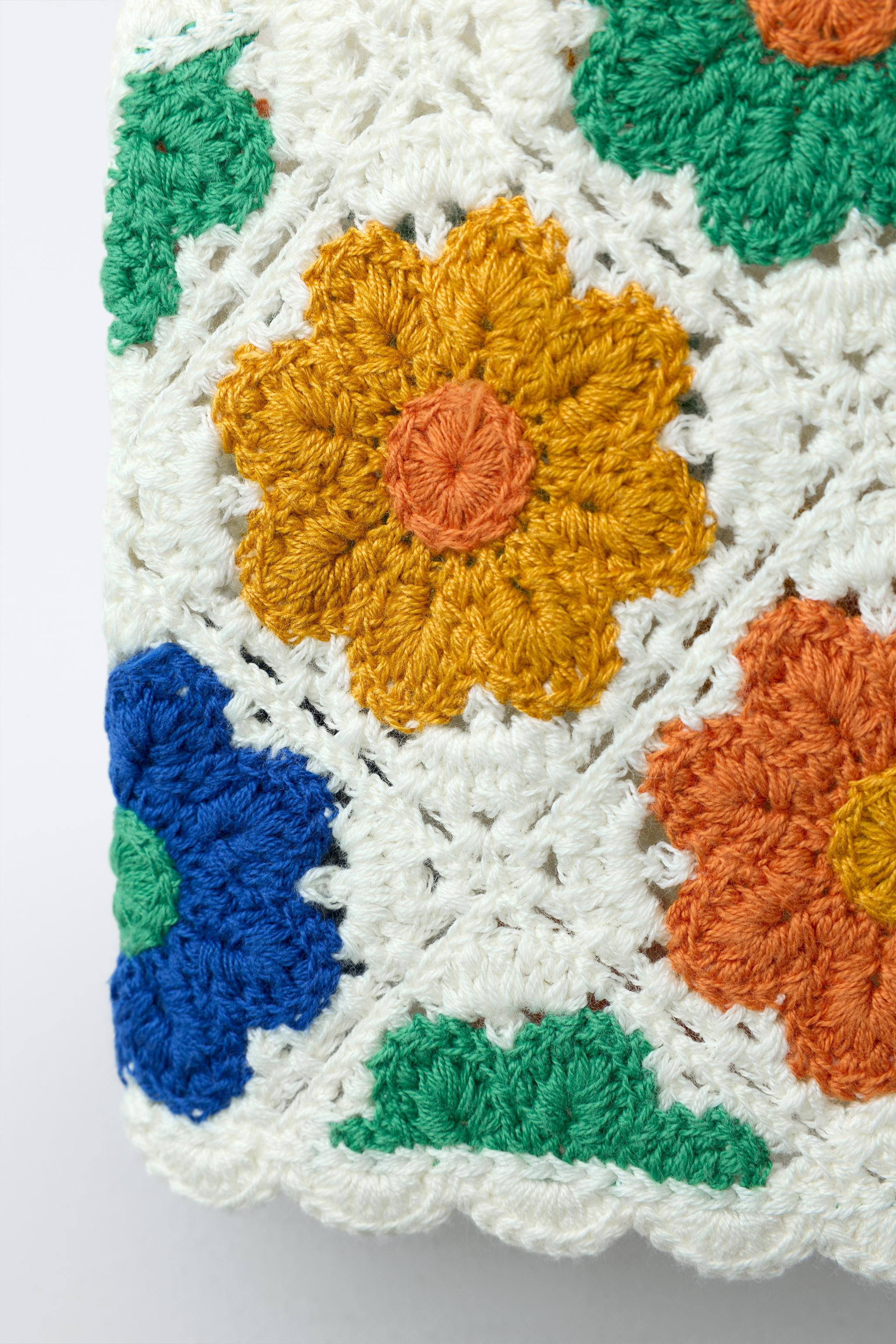CROCHET KNIT FLORAL TOP | Zara US