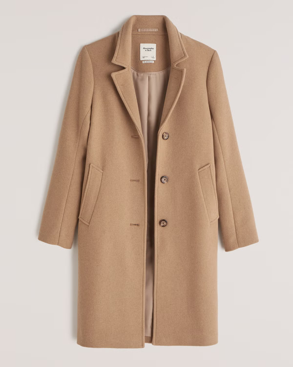 Wool-Blend Dad Coat | Abercrombie & Fitch (US)