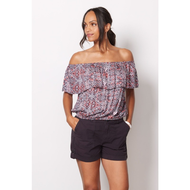 ROAN + RYAN Britt Ruffle Off Shoulder Top | EVEREVE | Evereve