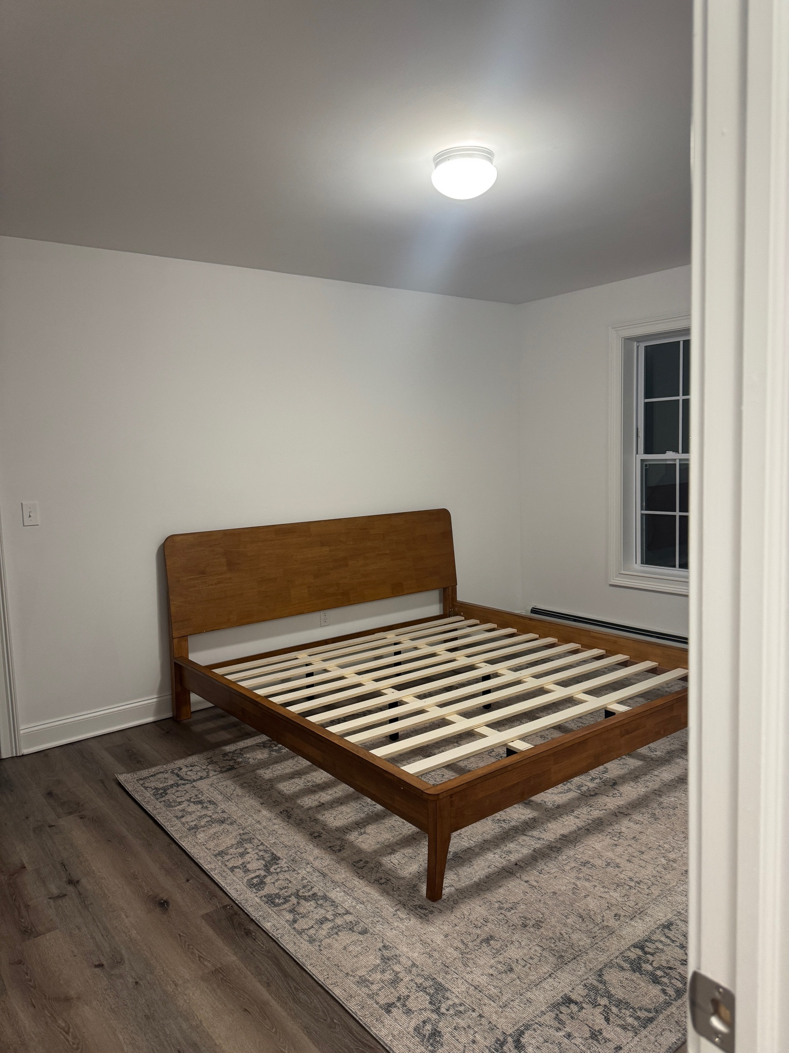 Bedroom so far! Bed frame is STUNNING! And i love the comtrast of styles with this rug🫶

Home decor, bedroom inspo, new home, modern farmhouse, vintage home 

#LTKHome #LTKStyleTip