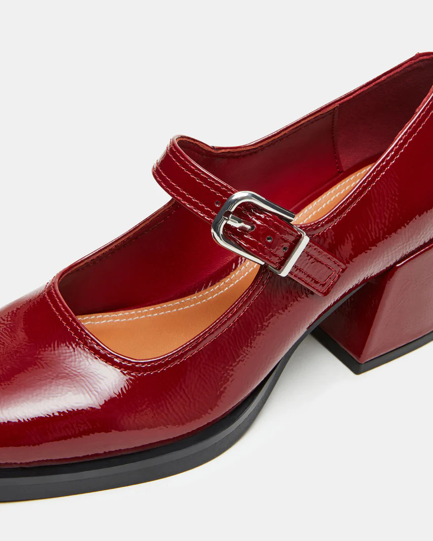 LISBON Red Square-Toe Mary Jane Loafer | Women's Loafers | Steve Madden (US)