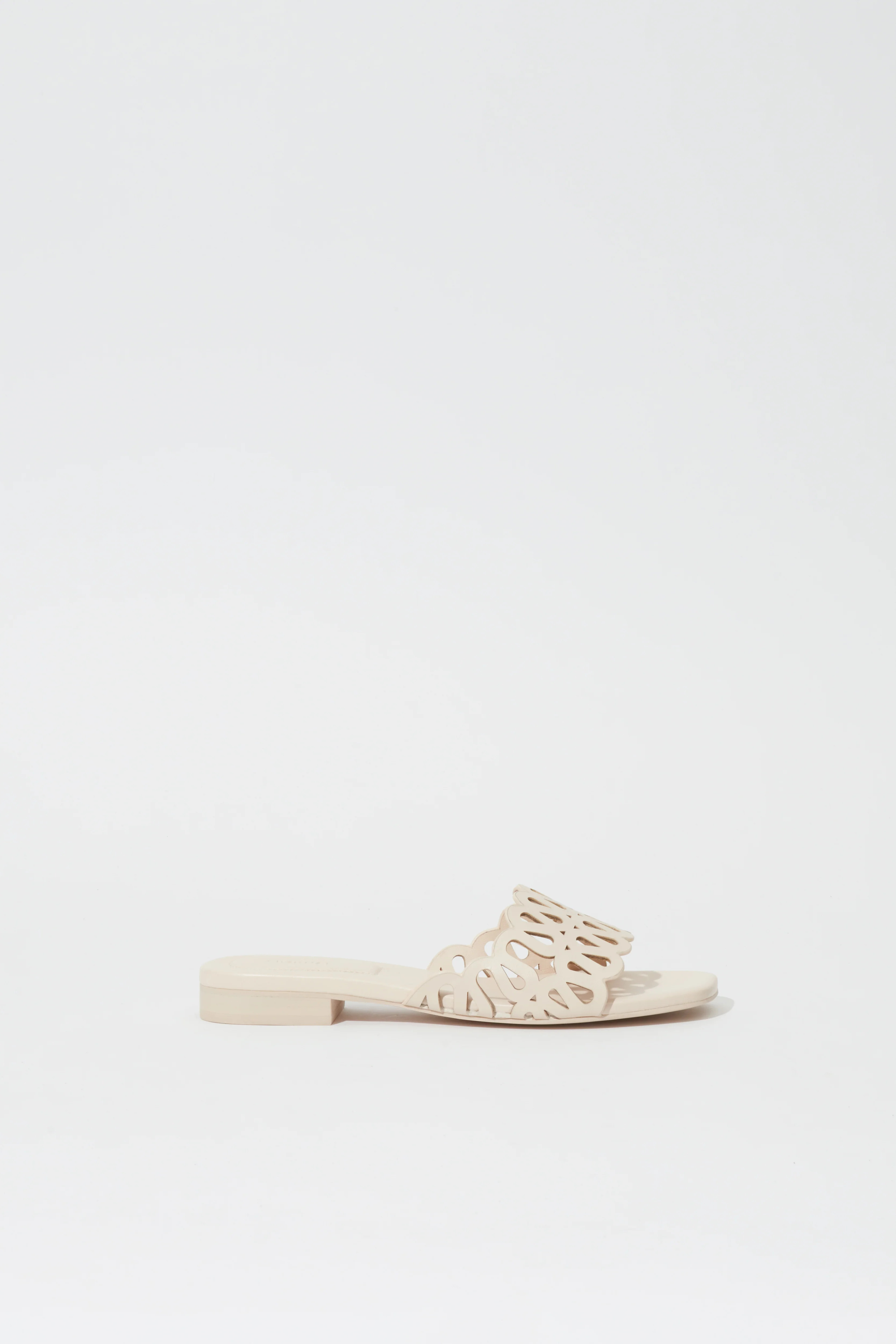 Mccall Laser Cut Leather Flat Slide | Simkhai
