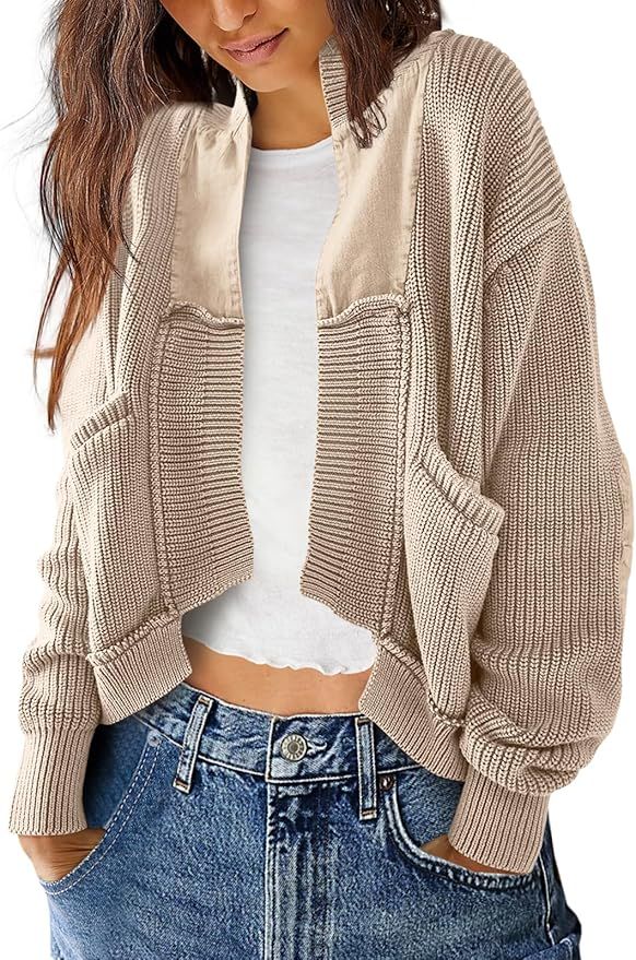 SENSERISE Womens Cardigan Sweaters Cable Knit Sweater Open Front Long Sleeve Chunky Cardigan Oute... | Amazon (US)