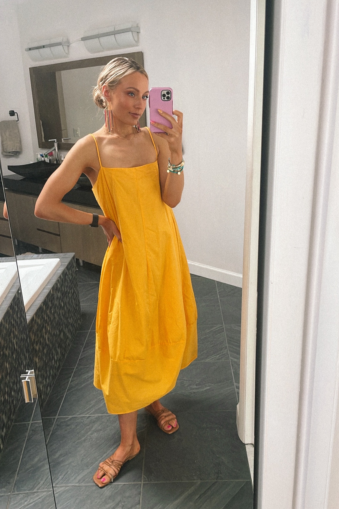 Strappy flowy summer dress with pockets!

• Dress - Free People.  My color is no longer available, but they have a super pretty green shade I have my eye on!

• Beaded drop earrings

• Beaded bracelets

• Minimalist gold necklace

• Strappy brown sandals






#LTKFindsUnder100 #LTKStyleTip #LTKSeasonal