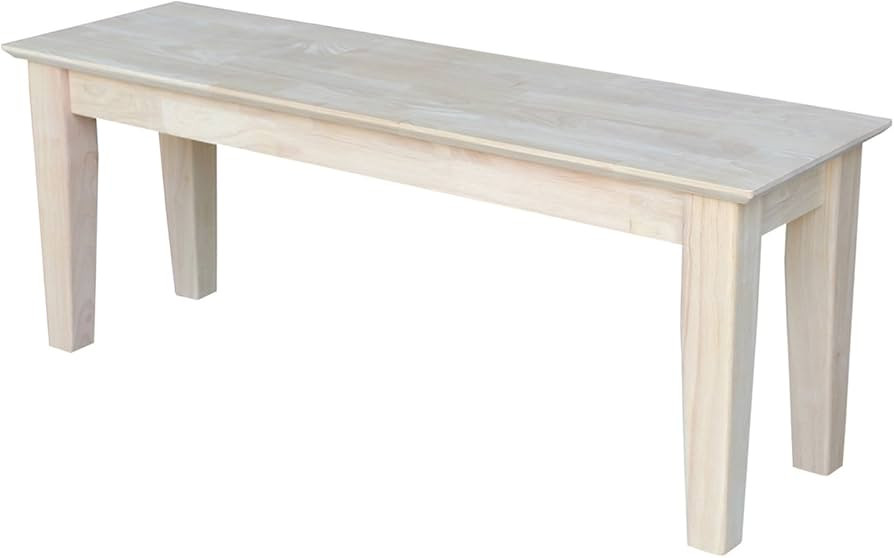 International Concepts Shaker Style Bench, Unfinished | Amazon (US)