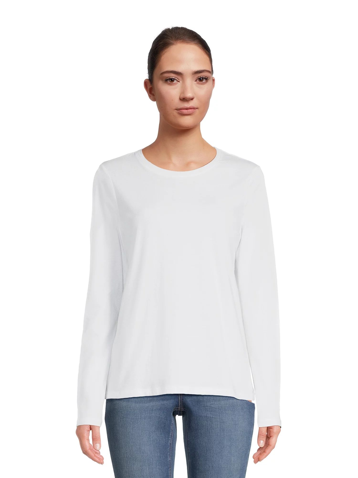 Time and Tru Women's Long Sleeve T-Shirt, Sizes S-XXXL | Walmart (US)
