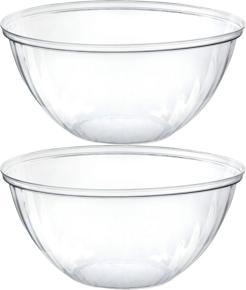 PLASTICPRO Disposable 150 Ounce Round Crystal Clear Plastic Serving Bowls for Snack or Chip ,Cand... | Amazon (US)