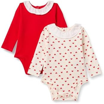 Amazon Essentials x Sofia Grainge Baby Girls' Long-Sleeve Ruffle Collar Bodysuit, Pack of 2 | Amazon (US)
