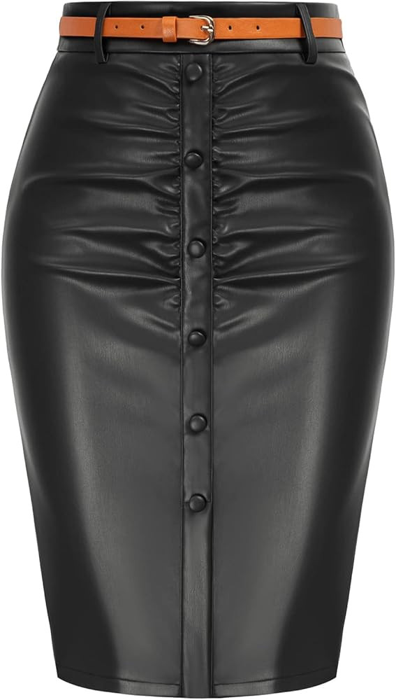 Belle Poque Pencil Skirt for Women 1950s Vintage Skirt with Belt High Waisted Pencil Skirts for W... | Amazon (US)