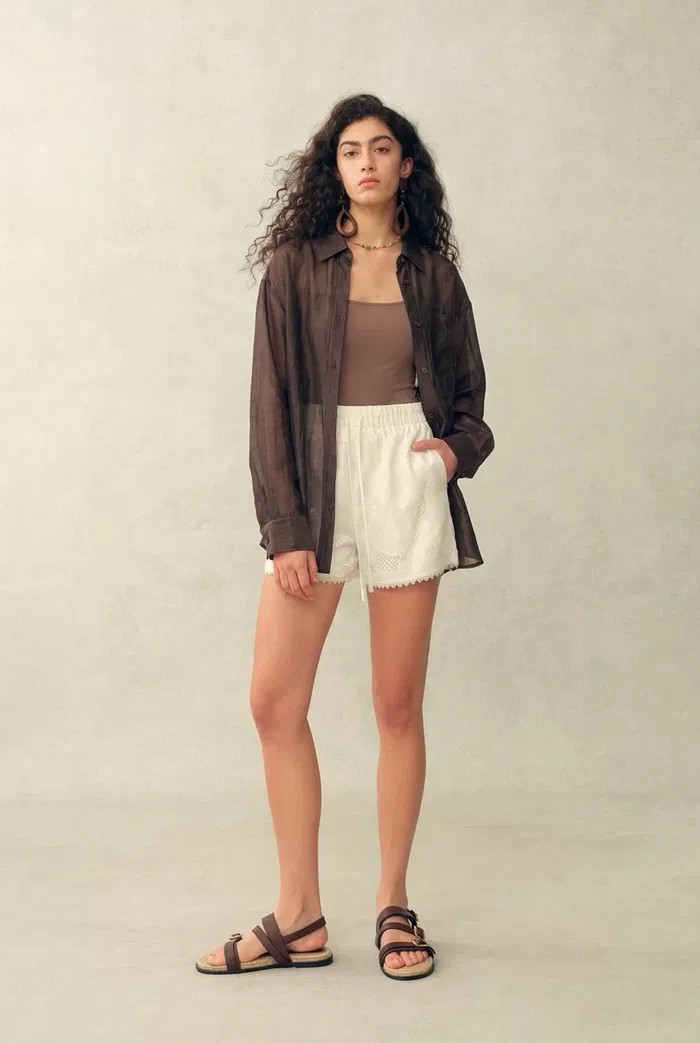 Anja Loose Fit Shirt in Lustrous Organza Silk | Fabrique