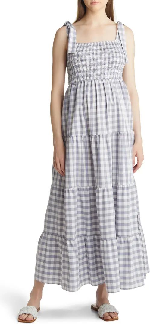 Shoulder Tie Maternity Maxi Dress | Nordstrom