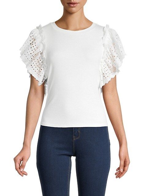 Eyelet-Embroidered T-Shirt | Saks Fifth Avenue OFF 5TH