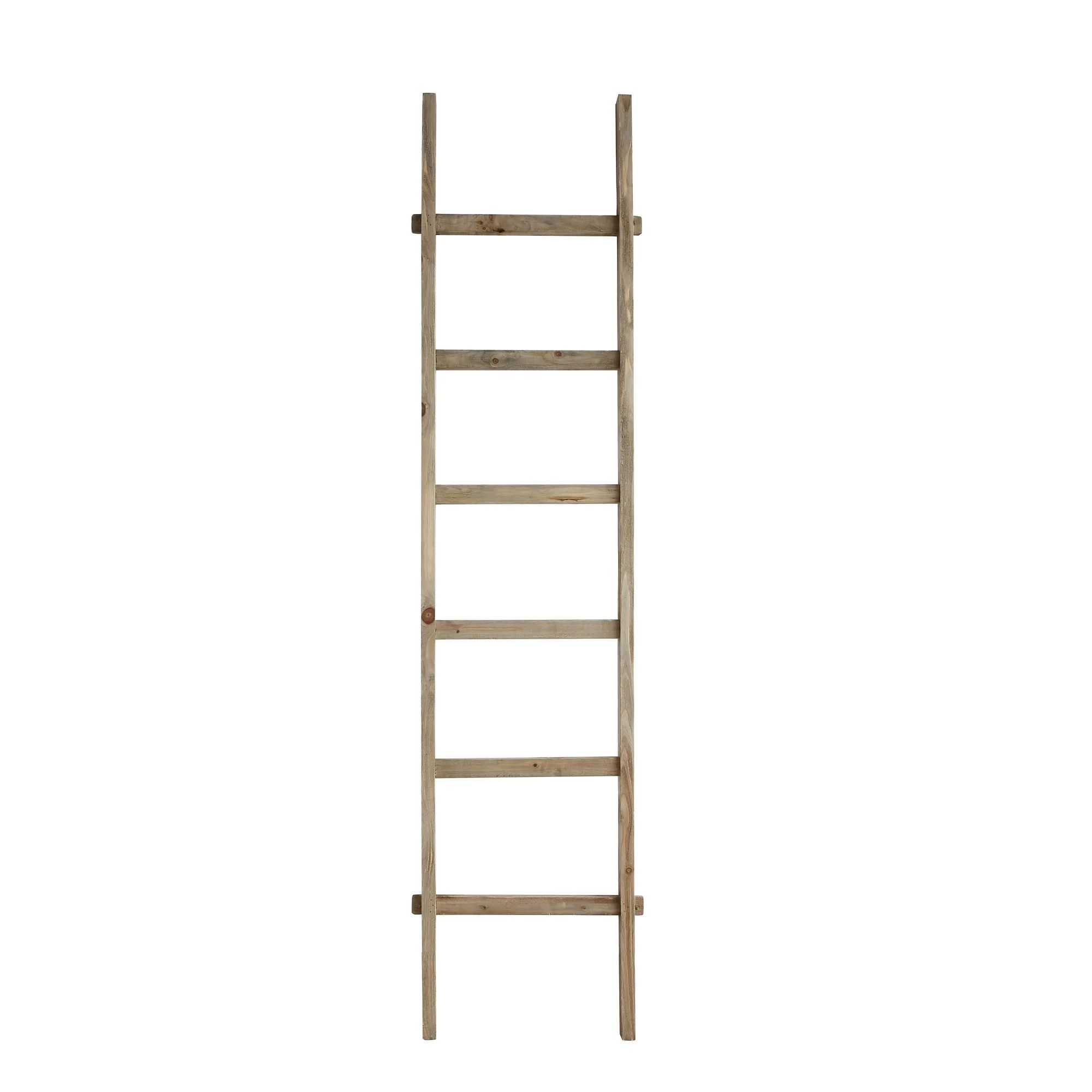 Creative Co-Op Rustic 76.75"H Decorative Fir Wood Ladder with 6 Rungs | Walmart (US)