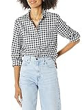 Amazon Essentials Women's Long-Sleeve Ruffle Detail Flannel Shirt | Amazon (US)
