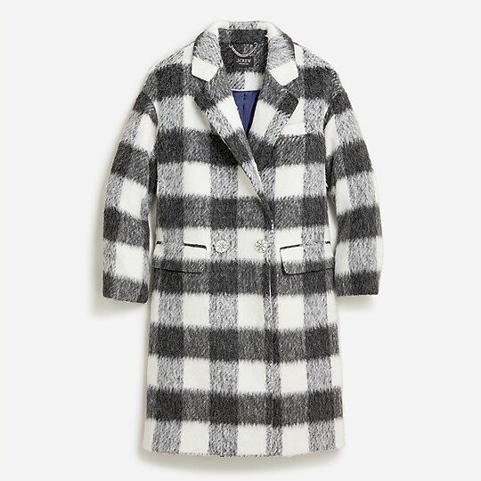Collection relaxed topcoat in Italian brushed buffalo check | J.Crew US