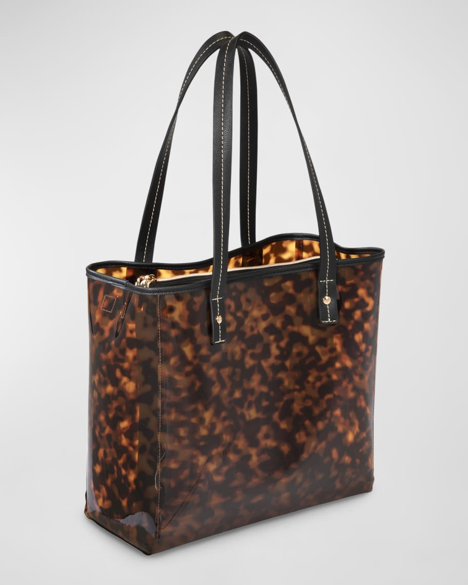 Miami Clearly Tortoise Piper Tote with Pouch | Neiman Marcus