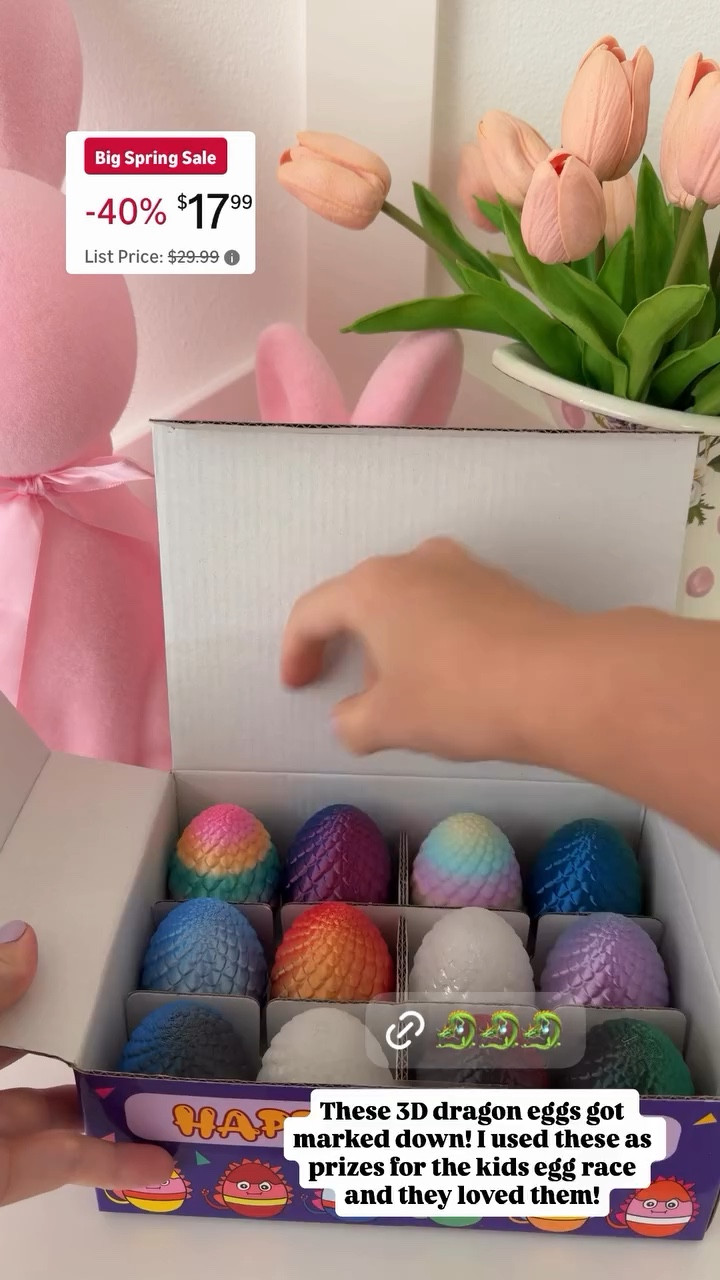 Amazon Big Spring Sale! These 3D dragon eggs got marked down! I used these as prizes for the kids egg race and they loved them!

#LTKKids #LTKSaleAlert #LTKSeasonal