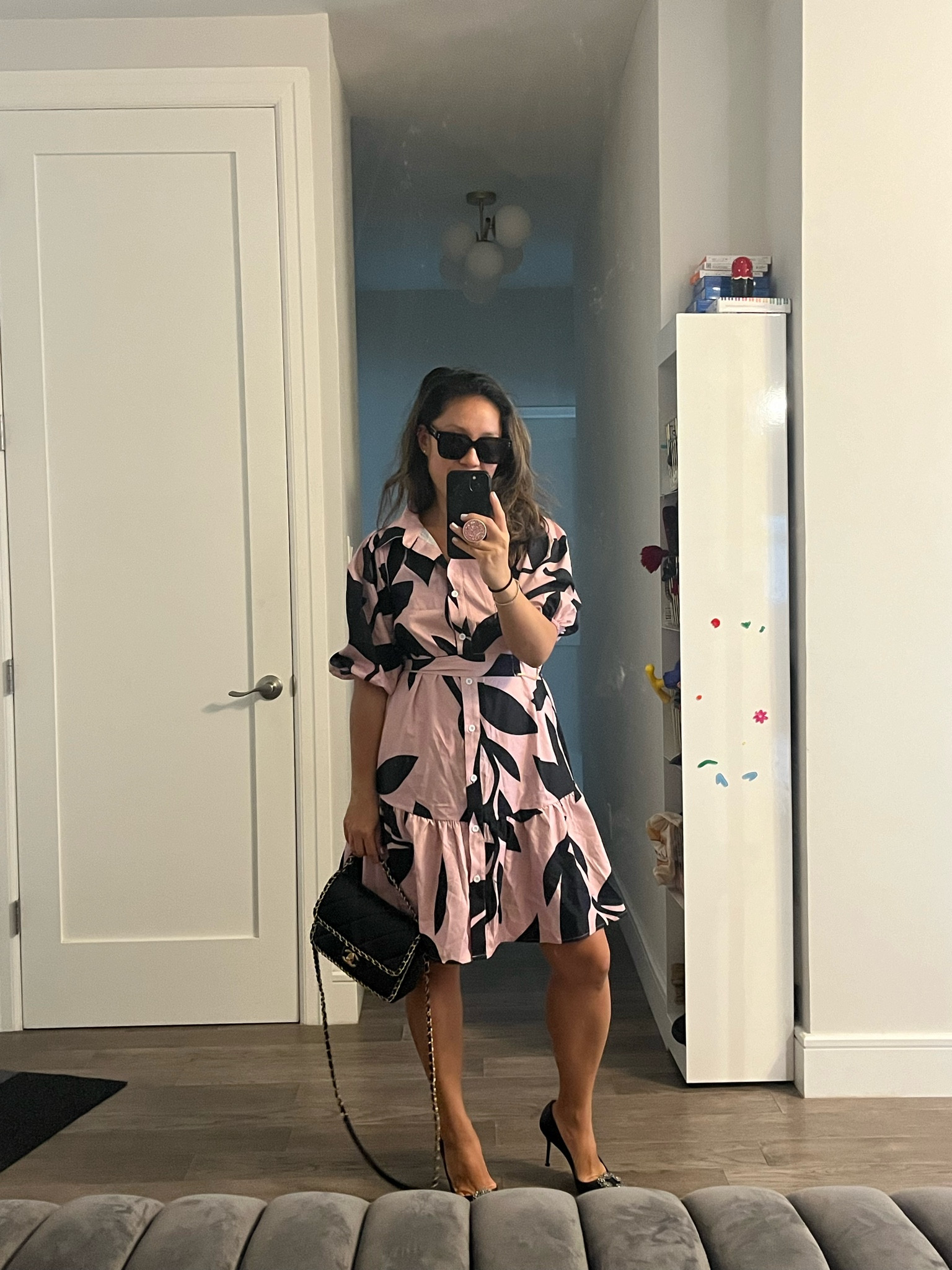 Pretty in pink. Dress is on the long side. I’m 5’2” for reference. The belt it comes with takes a little of work. Maybe switch out for your own belt. This feels appropriate for a casual office atmosphere and then a night out. I’m wearing an xs. 

#LTKItBag #LTKFindsUnder50 #LTKWorkwear