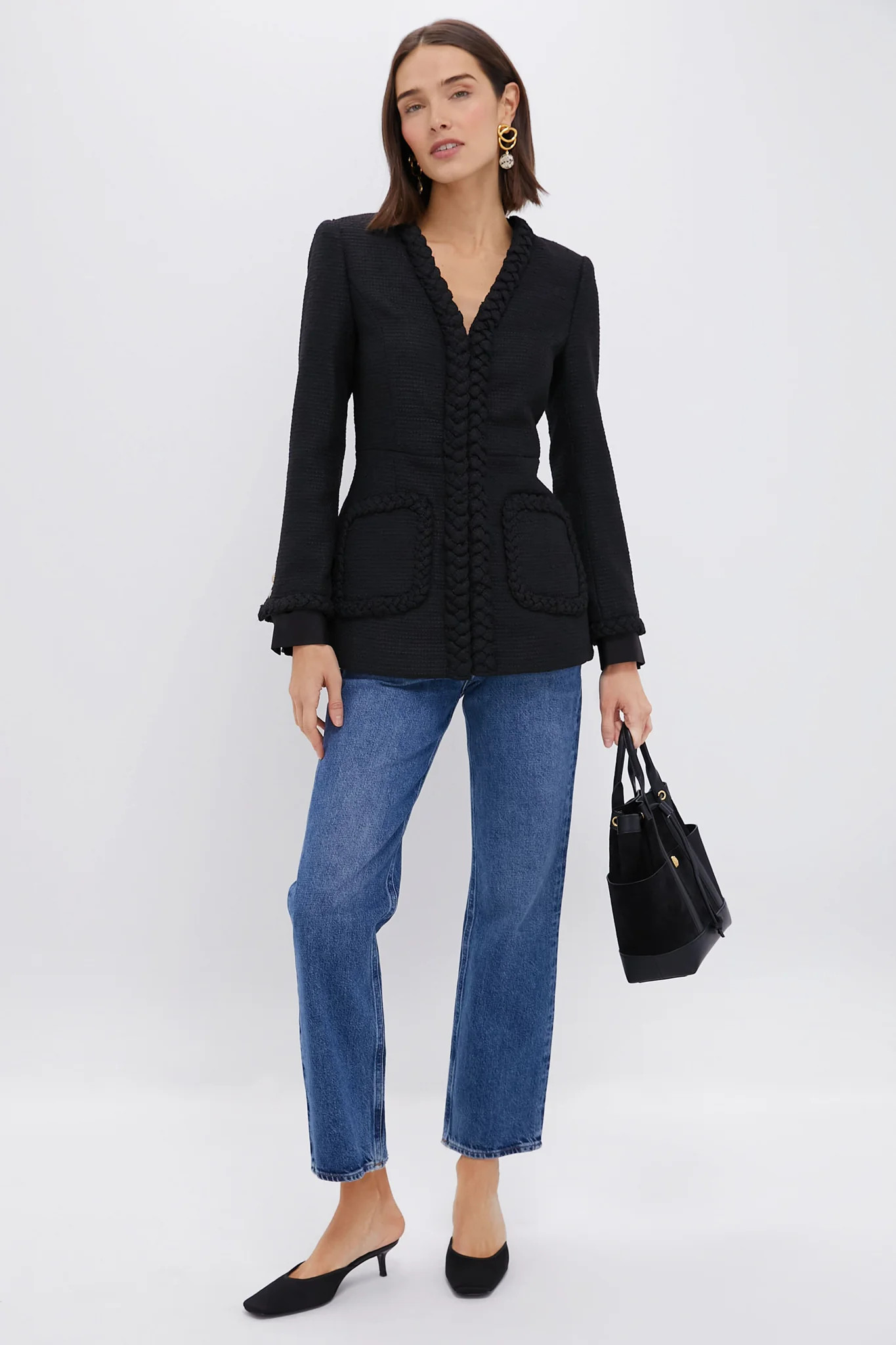 Black Braided Trim Shay Jacket | Tuckernuck (US)