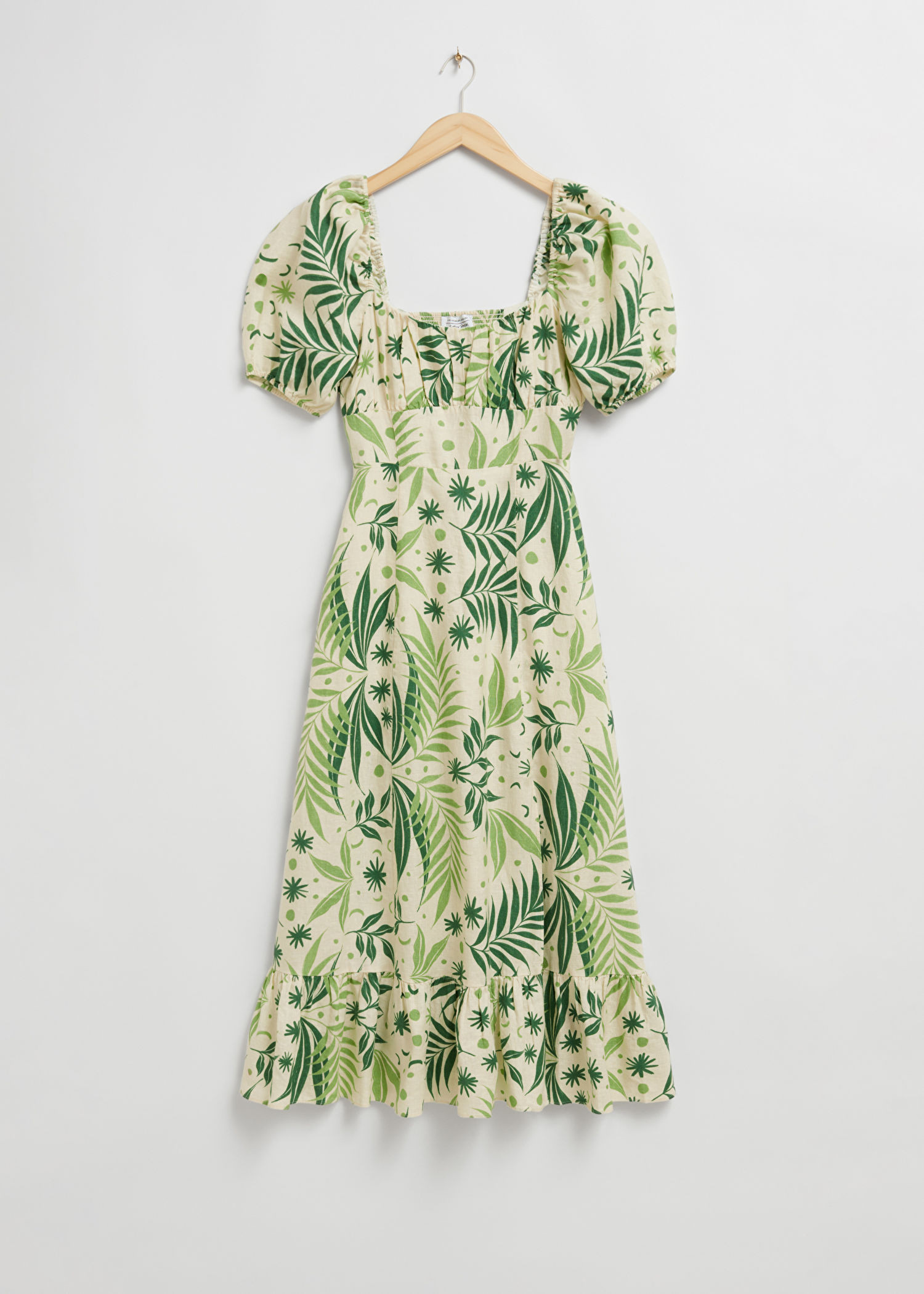 Puff Sleeve Linen Midi Dress | & Other Stories US