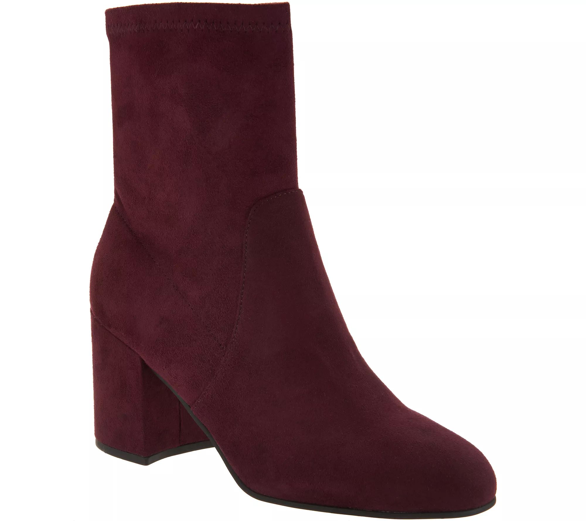 Marc Fisher Faux Suede or Crushed Velvet Ankle Boots - Ileesia — QVC.com | QVC