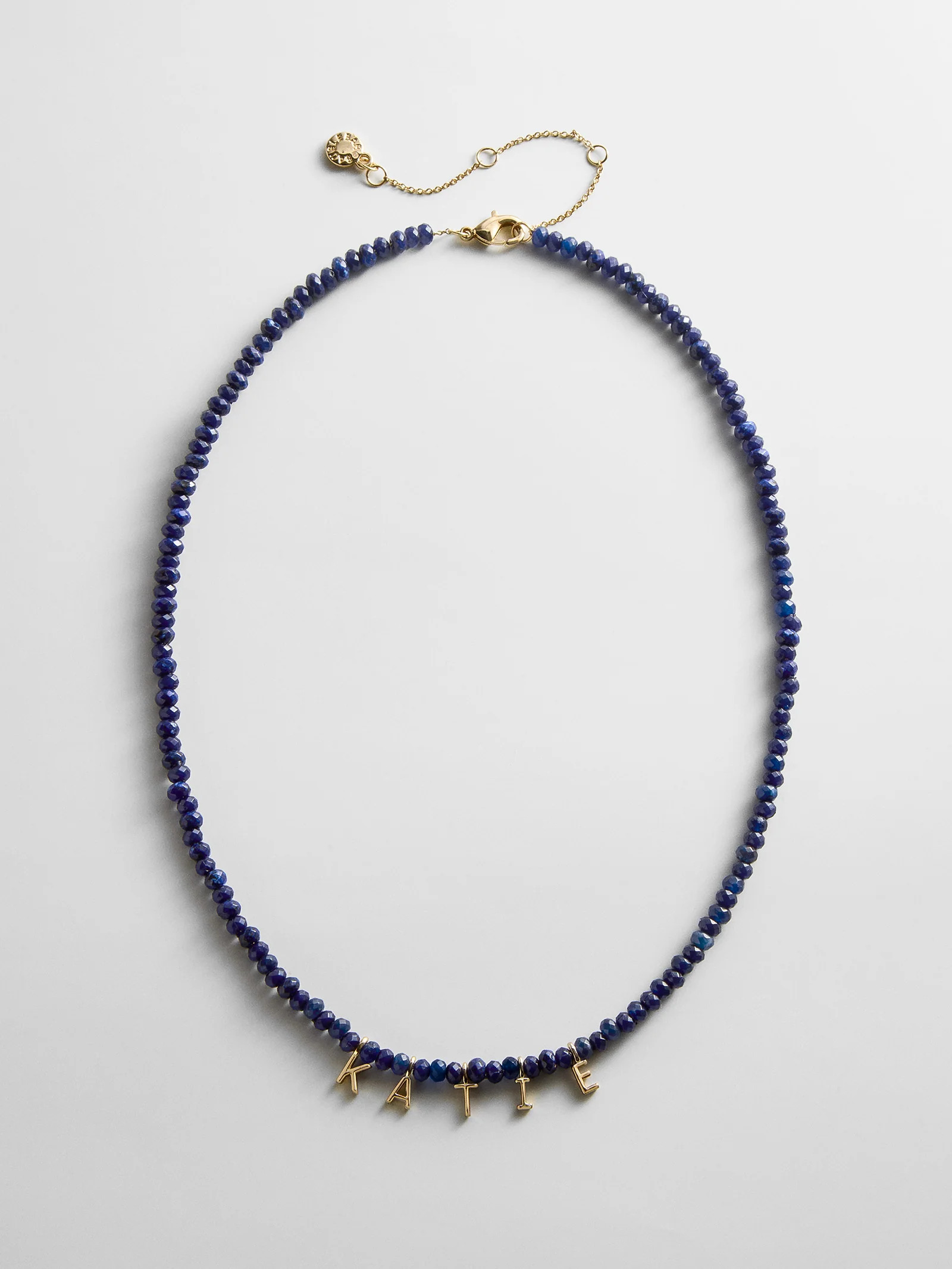Mini Semi-Precious Custom Necklace - Lapis | BaubleBar