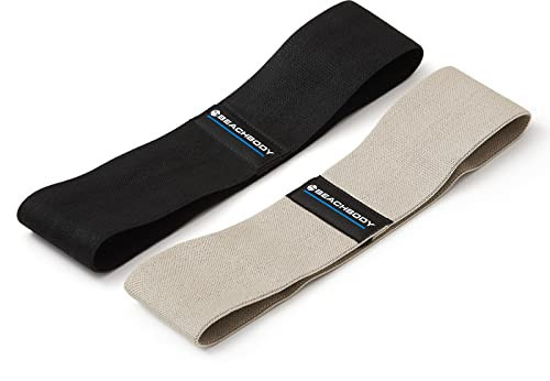 BODi Thick Resistance Bands, Home Gym Workout Equipment, Exercise Bands, Resistance Loops for Home Fitness, Yoga, Pilates, Stretching, Strength Training, Booty and Thigh Workouts, Set of 2 Black/Gray | Amazon (US)