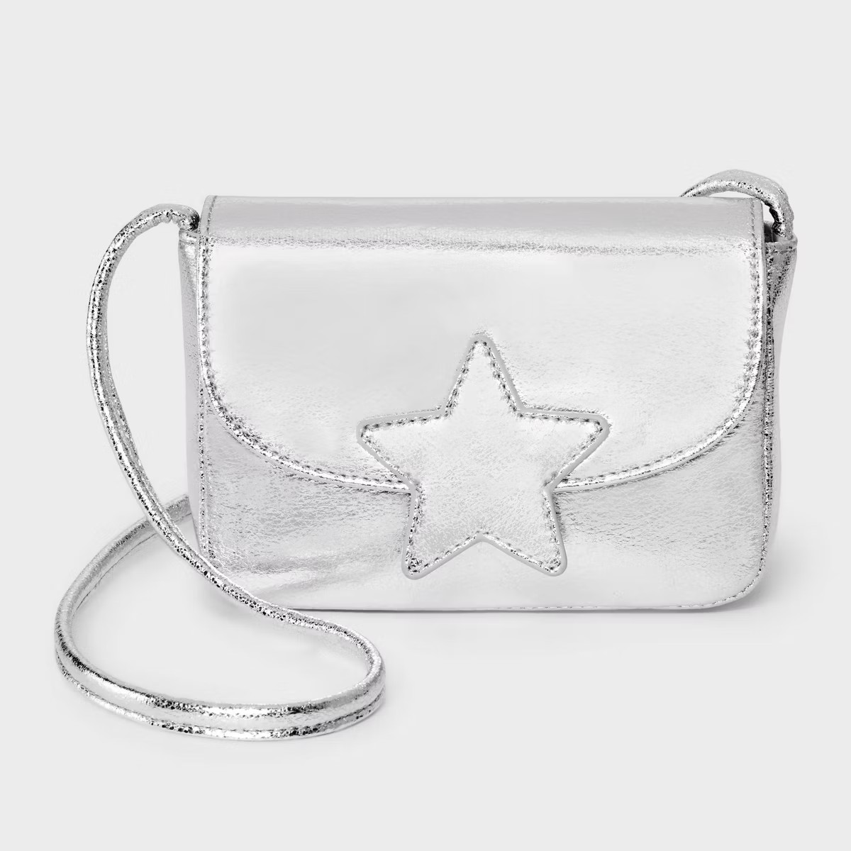 Girls' Star Crossbody Bag - Cat & Jack™ Metallic Silver | Target