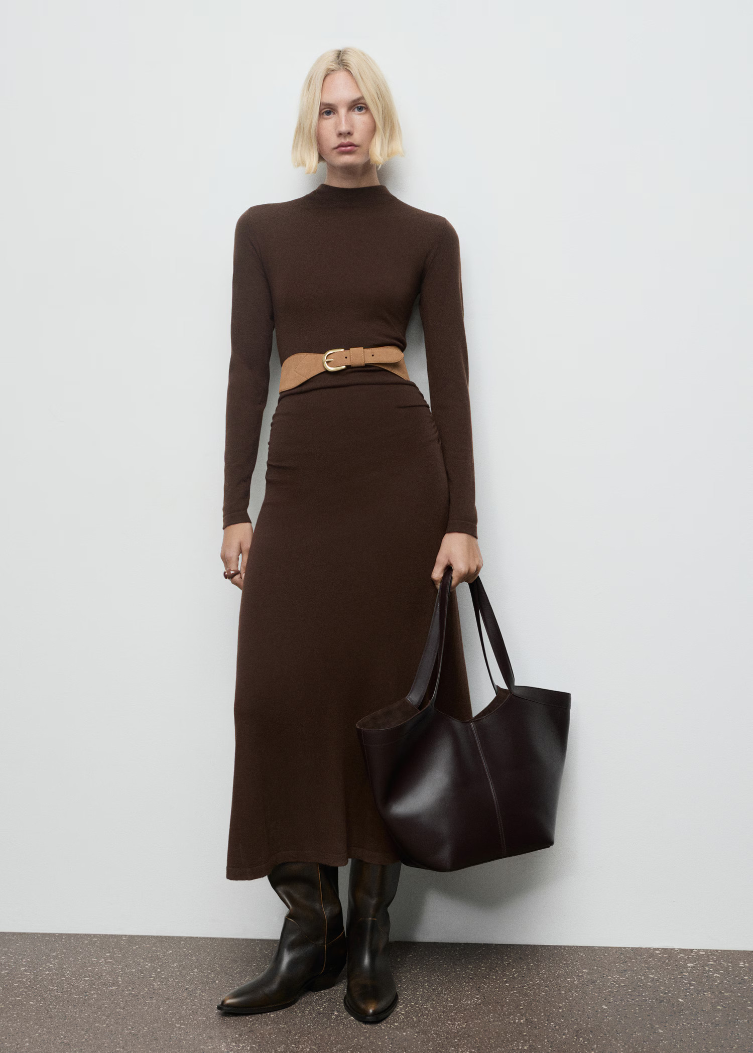Perkins-neck knitted dress | Mango (US/MX/AU)