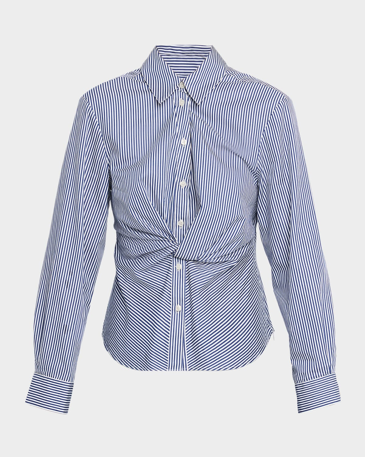 Oakley Striped Twist-Front Shirt | Neiman Marcus