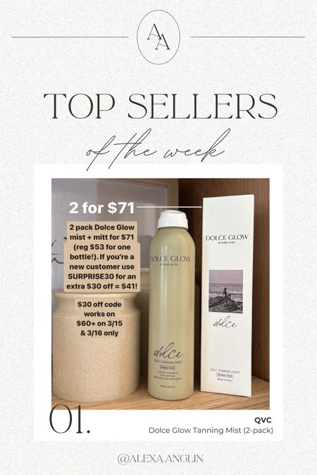 Top Seller of the Week— Dolce Glow Tanning Mist (2-pack + mitt for $71!) 

Self tanner // tanning at home // qvc sale

#LTKsalealert #LTKbeauty #LTKfindsunder100