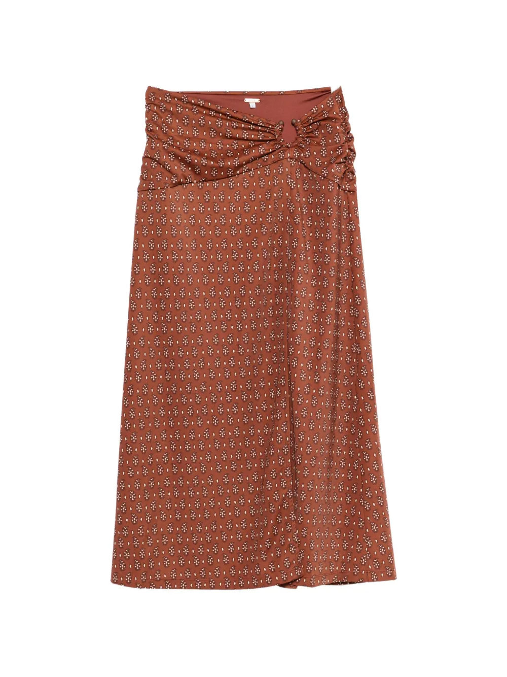 Johanna Ortiz Under The Sun paisley-print skirt - Brown | Farfetch Global