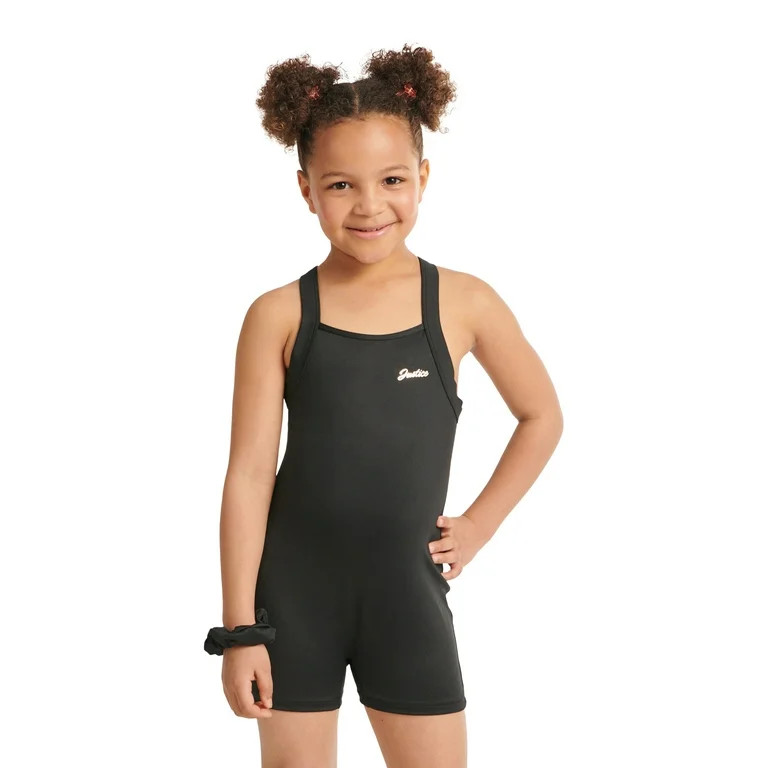 Justice Girls Dance and Gymnastics Biketard with Scrunchie, Sizes XS-XL | Walmart (US)